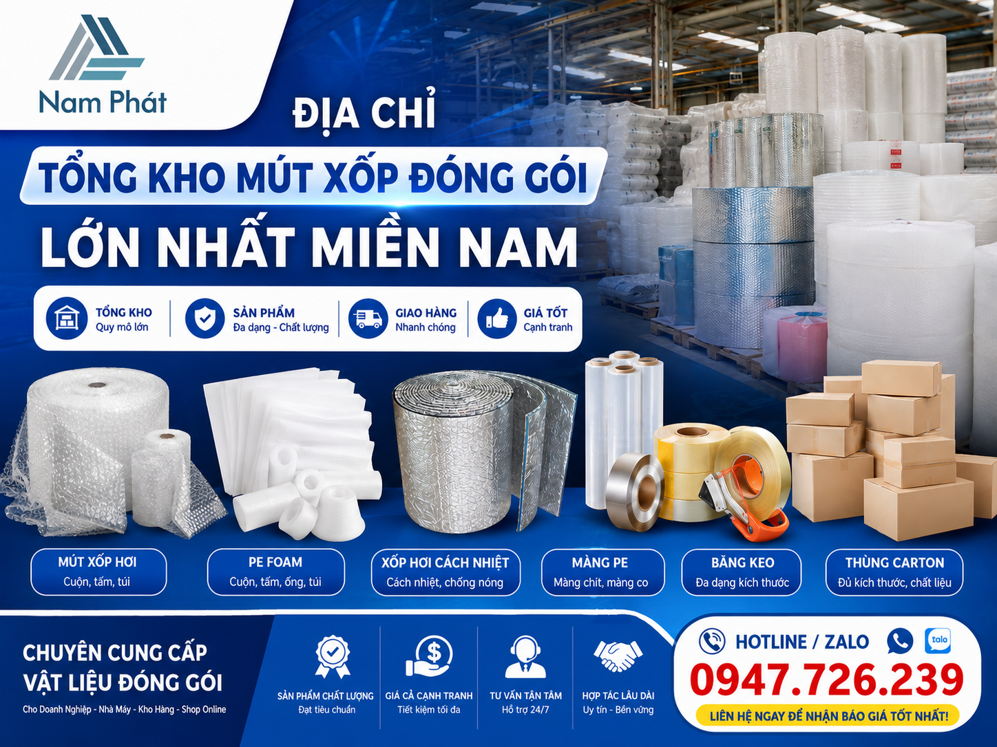 Địa Chỉ Tổng Kho Mút Xốp Đóng Gói Lớn Nhất Miền Nam
