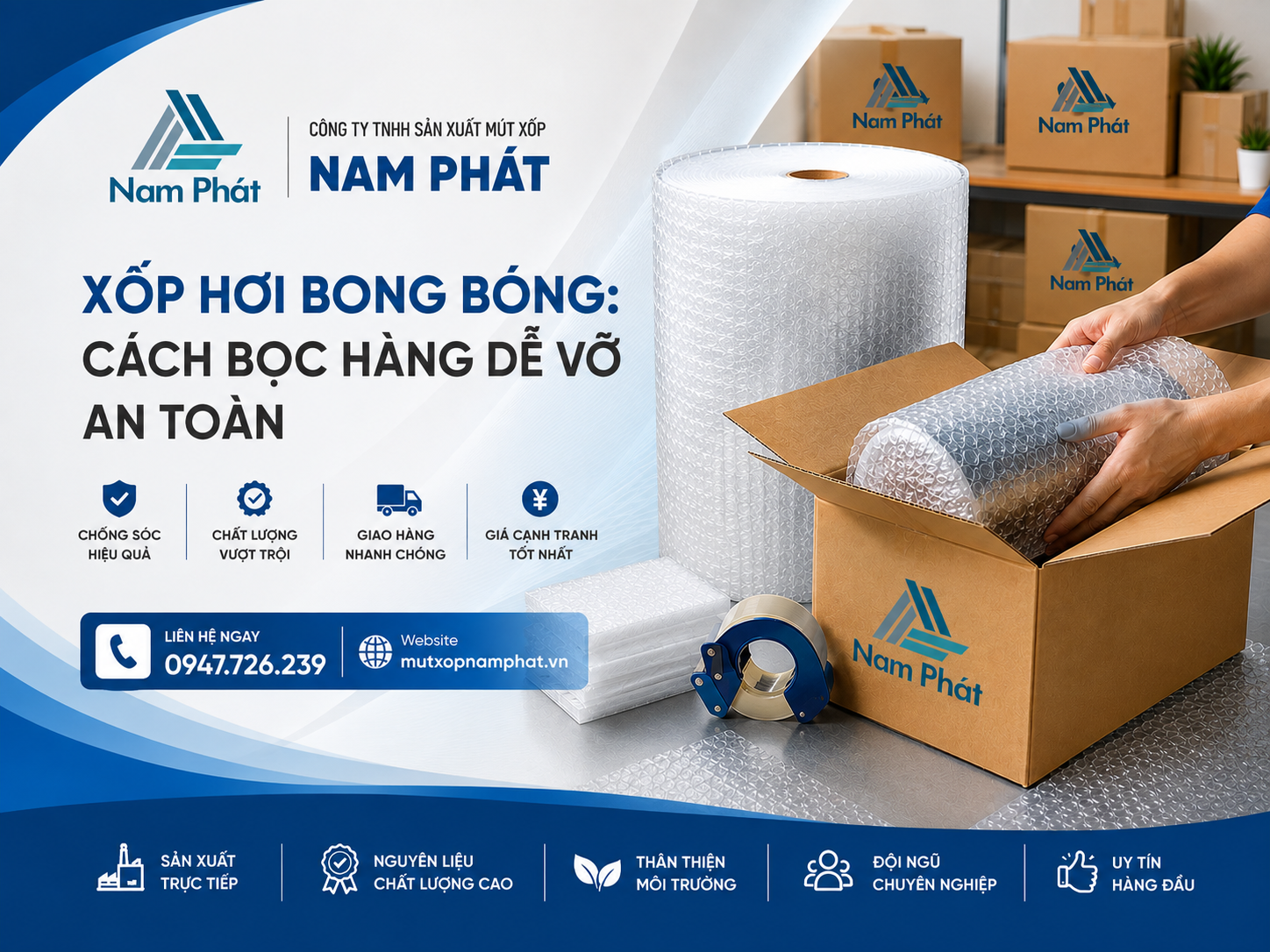 Xốp Hơi Bong Bóng Bọc Hàng Dễ Vỡ An Toàn